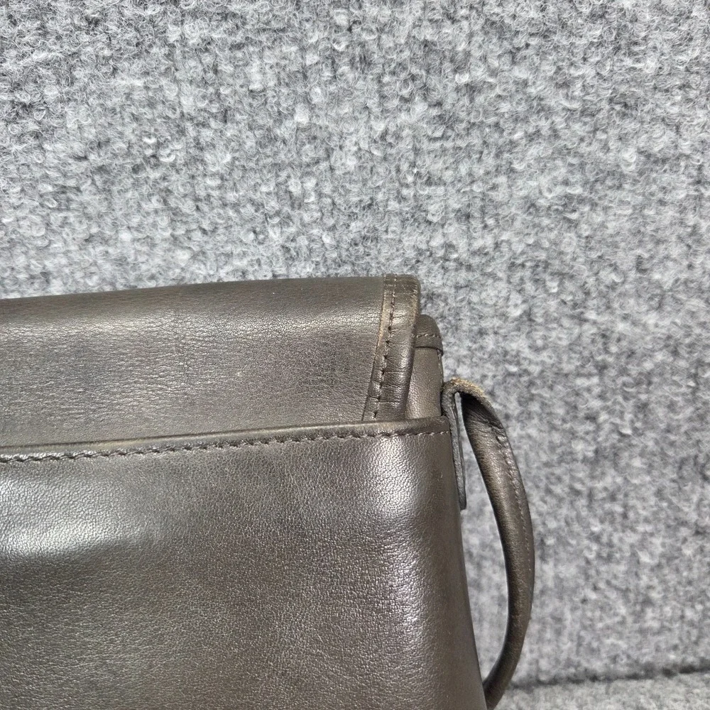 Vintage 90s Coach Women's‎ Gray Leather Tango Turnlock Purse Mini Crossbody Bag